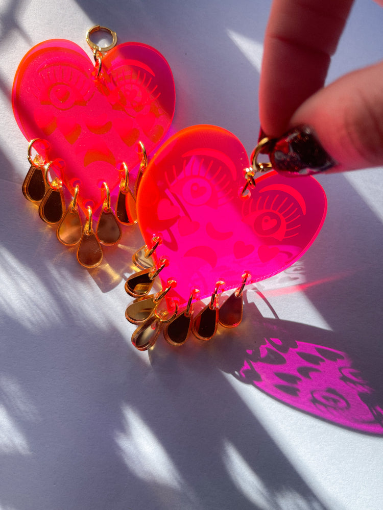 Roller Rink Acrylic Crying Hearts - SC x CHCC Collab