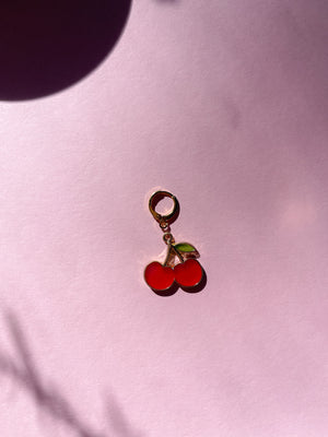 
                
                    Load image into Gallery viewer, Single Resin Cherry Huggie
                
            