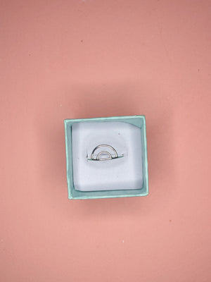 
                
                    Load image into Gallery viewer, Sterling Silver Double Rainbow Ring
                
            