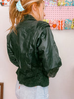 Adler Suede and Leather Cropped Leather Jacket