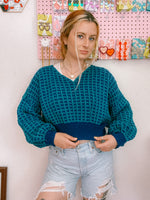 Handmade Crocheted Acrylic Cropped Sweater