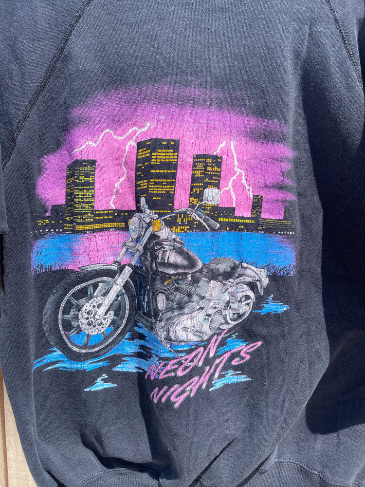 Neon Nights Motorcycle Crewneck