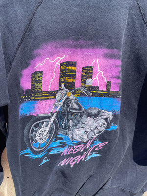 Neon Nights Motorcycle Crewneck