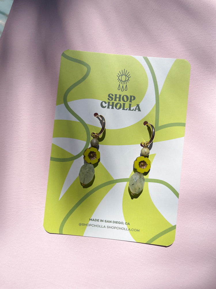 Peridot and Green Quartz Hoops