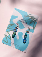 Turquoise Suns and Flowers Hoops