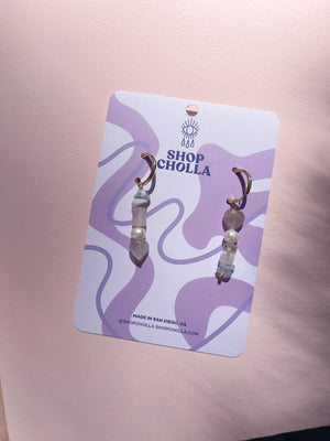 Fluorite Heart Hoops