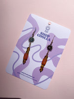 Pink Opal Travertine and Amber Glass Hooks