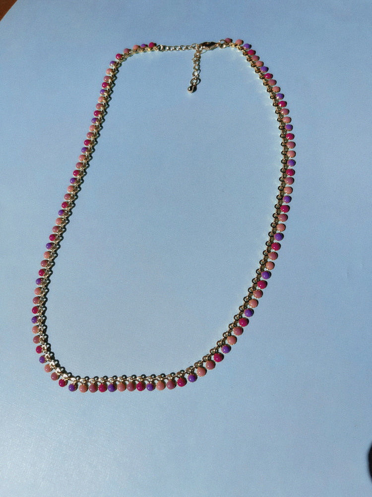 Purple Ombre Enamel Necklace